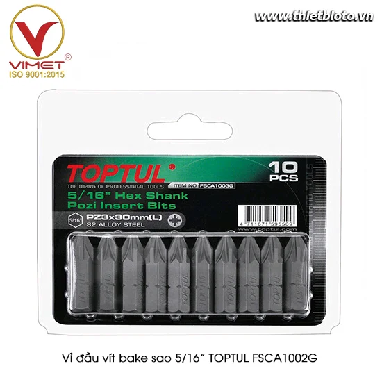Vỉ đầu vít bake sao 5/16" TOPTUL FSCA1002G