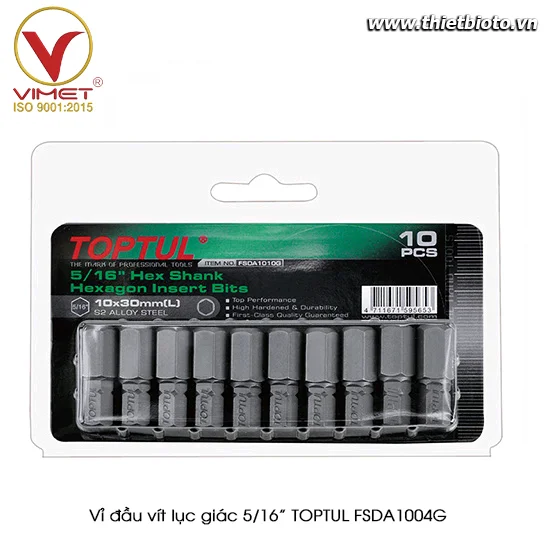 Vỉ đầu vít lục giác 5/16" TOPTUL FSDA1004G
