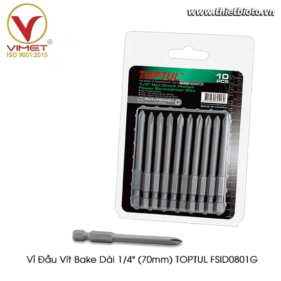 Vỉ đầu vít bake dài 1/4" (70mm) TOPTUL FSID0801G