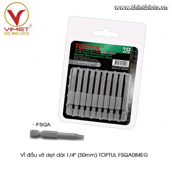 Vỉ đầu vít dẹt dài 1/4" (50mm) TOPTUL FSQA084EG