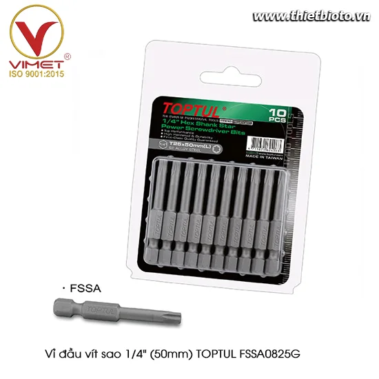 Vỉ đầu vít sao 1/4" (50mm) TOPTUL FSSA0825G