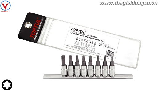 Bộ vít sao 1/4" 8 chi tiết Toptul GAAG0808