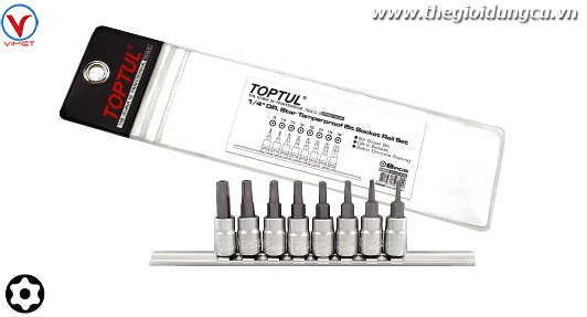 Bộ vít sao cách điện 1/4" 8 chi tiết Toptul GAAG0809