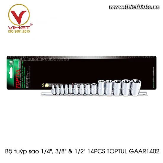 Bộ tuýp sao 1/4" 3/8" & 1/2" 14PCS TOPTUL GAAR1402