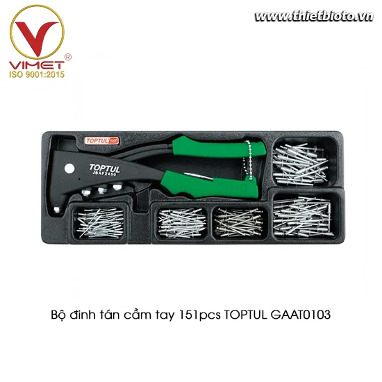 Bộ đinh tán cầm tay công nghiệp 121pcs TOPTUL GAAT0102