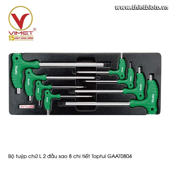 Bộ tuýp chữ L 2 đầu sao 8 chi tiết Toptul GAAT0804