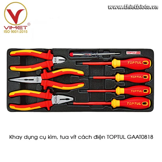 Khay tua vít & kềm cách điện 8pcs TOPTUL GAAT0818