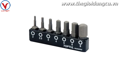 Bộ mũi vít lục giác 1/4" 7pcs Toptul GAAV0701