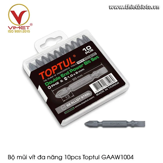 Bộ mũi vít đa năng 10pcs Toptul GAAW1004
