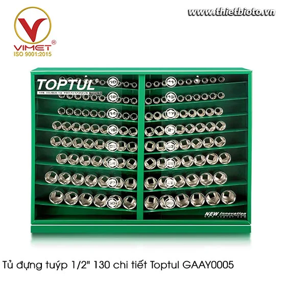 Tủ đựng tuýp 1/2" 130 chi tiết Toptul GAAY0005