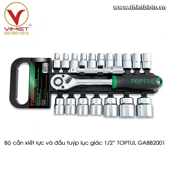 Bộ cần xiết lực và đầu tuýp lục giác TOPTUL GABB2001