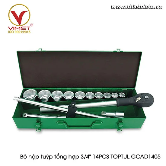 Bộ hộp tuýp tổng hợp 3/4" 14PCS TOPTUL GCAD1405