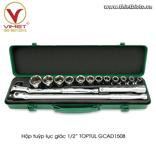 Hộp đầu tuýp 1/2" 15 chi tiết TOPTUL GCAD1508