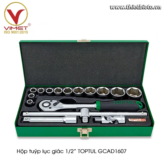 Hộp đầu tuýp 1/2" 16 chi tiết TOPTUL GCAD1607