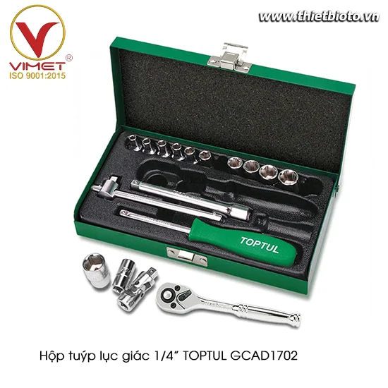 Hộp đầu tuýp 1/4" 17 chi tiết TOPTUL GCAD1702