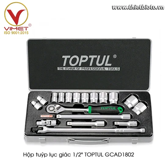 Hộp đầu tuýp 1/2" 18 chi tiết TOPTUL GCAD1802