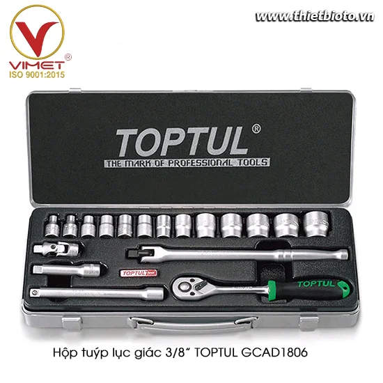 Hộp đầu tuýp 3/8" 18 chi tiết TOPTUL GCAD1806
