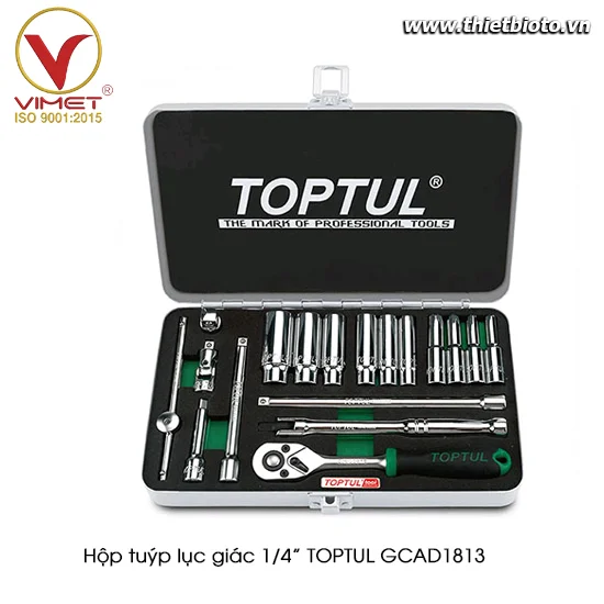 Hộp đầu tuýp 1/4" 18 chi tiết TOPTUL GCAD1813