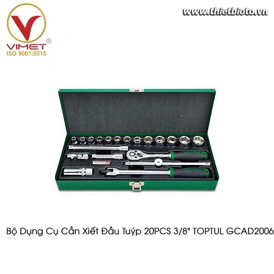 Bộ dụng cụ cần xiết đầu tuýp 20PCS 3/8" TOPTUL GCAD2006