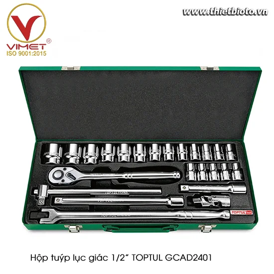 Hộp đầu tuýp 1/2" 24 chi tiết TOPTUL GCAD2401