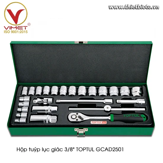 Hộp đầu tuýp 3/8" 25 chi tiết TOPTUL GCAD2501