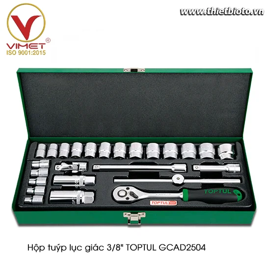Hộp đầu tuýp 3/8" 25 chi tiết TOPTUL GCAD2504