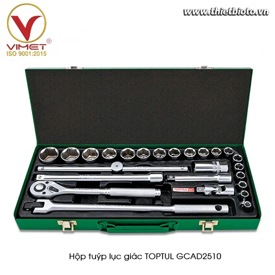 Hộp đầu tuýp 1/2" 25 chi tiết TOPTUL GCAD2510