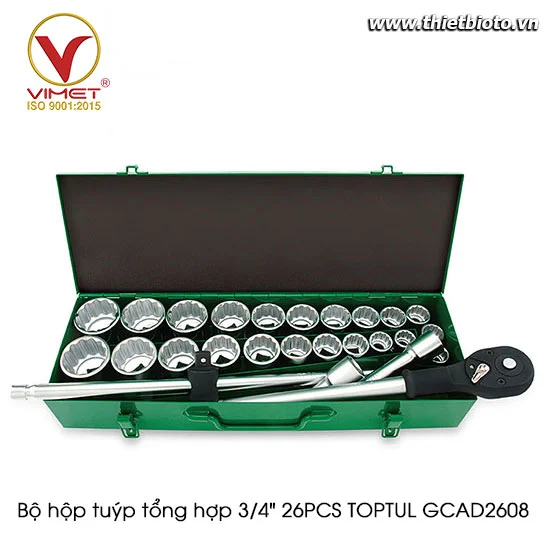 Bộ hộp tuýp tổng hợp 3/4" 26PCS TOPTUL GCAD2608