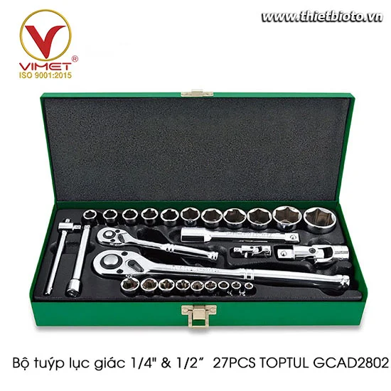 Bộ tuýp lục giác 1/4" & 1/2”  27PCS TOPTUL GCAD2802