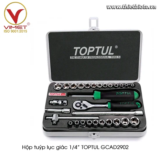 Hộp đầu tuýp 1/4" 29 chi tiết TOPTUL GCAD2902