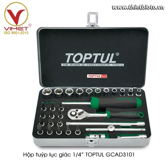 Hộp đầu tuýp 1/4" 31 chi tiết TOPTUL GCAD3101