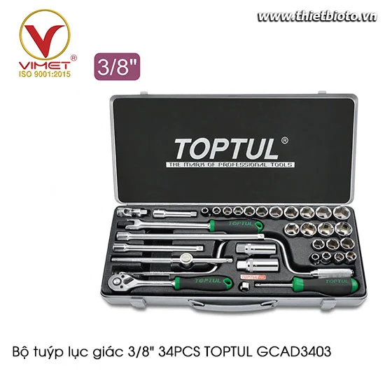 Bộ tuýp lục giác 3/8" 34PCS TOPTUL GCAD3403
