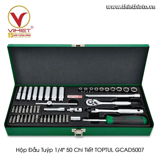 Hộp đầu tuýp 1/4" 50 chi tiết TOPTUL GCAD5007