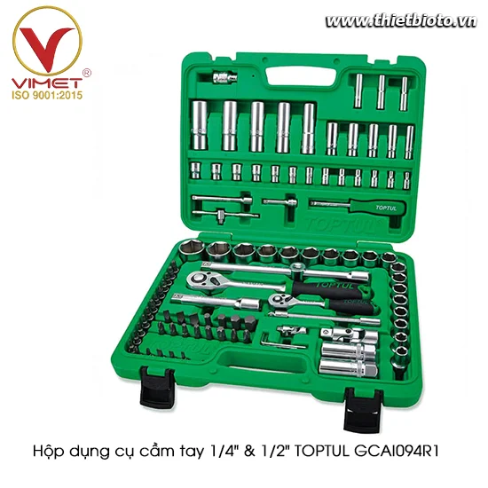Bộ dụng cụ chuyên nghiệp 94 chi tiết đầu 1/4" và 1/2" TOPTUL GCAI094R1