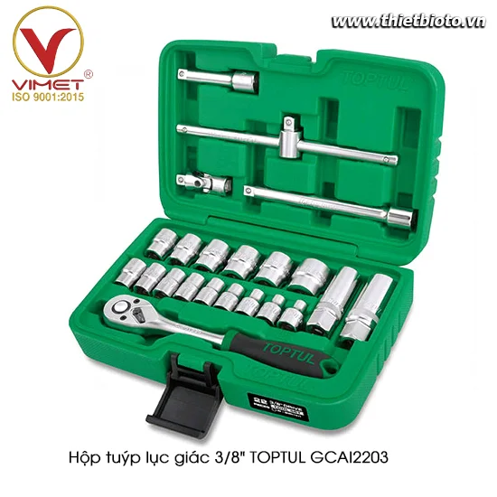 Hộp đầu tuýp 3/8" 22 chi tiết TOPTUL GCAI2203