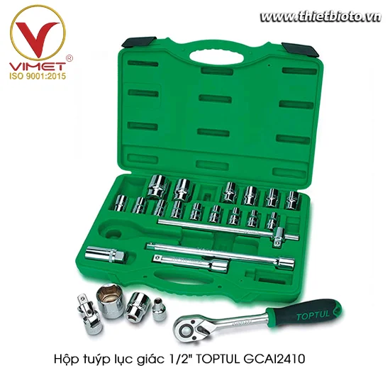 Hộp đầu tuýp 1/2" 24 chi tiết TOPTUL GCAI2410
