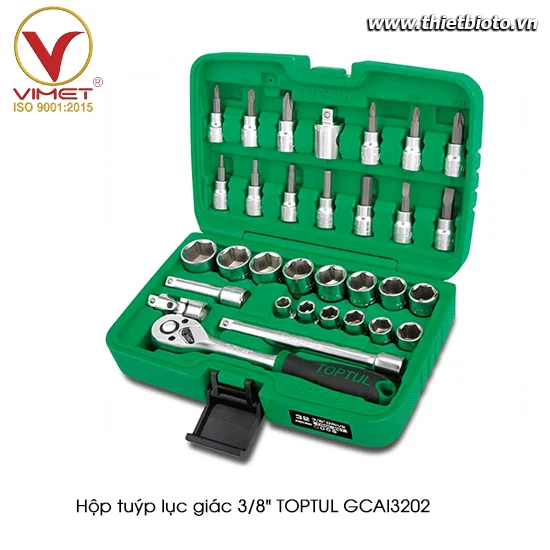 Hộp đầu tuýp 3/8" 32 chi tiết TOPTUL GCAI3202