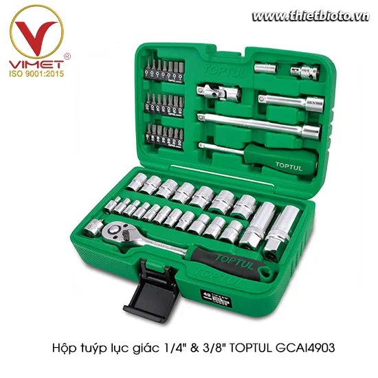 Hộp đầu tuýp 1/4" & 3/8" 49 chi tiết TOPTUL GCAI4903 (ngưng sản xuất)