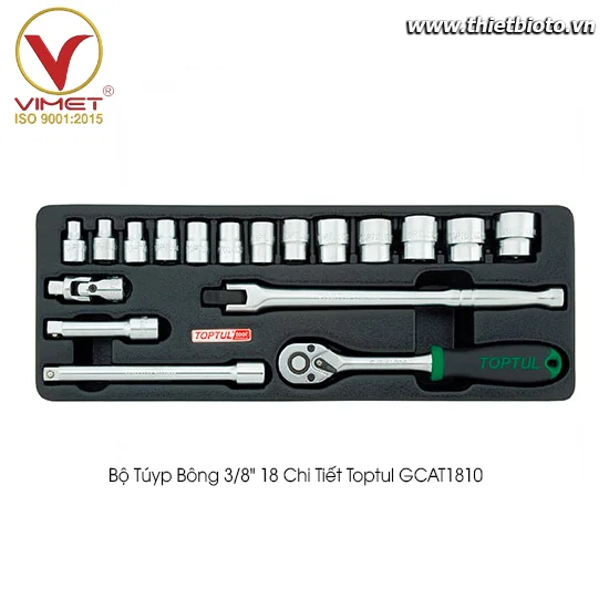 Bộ túyp bông 3/8" 18 chi tiết Toptul GCAT1810
