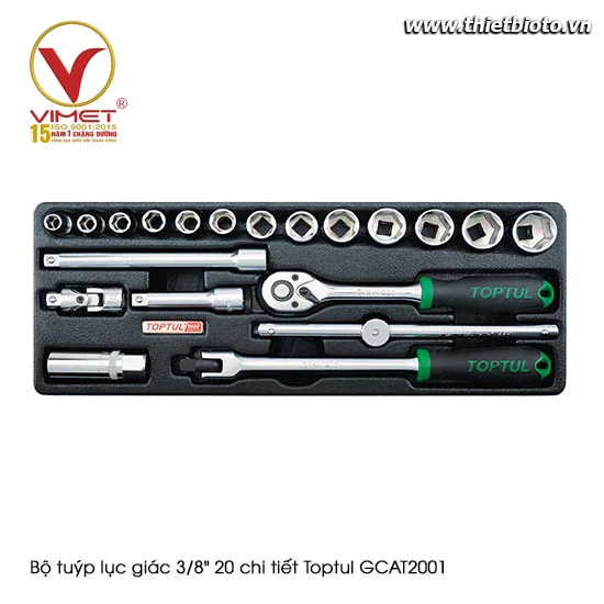 Bộ tuýp lục giác 3/8" 20 chi tiết Toptul GCAT2001
