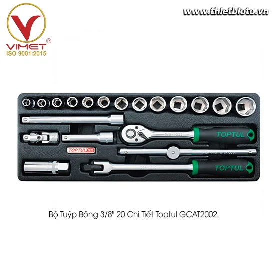 Bộ tuýp bông 3/8" 20 chi tiết Toptul GCAT2002