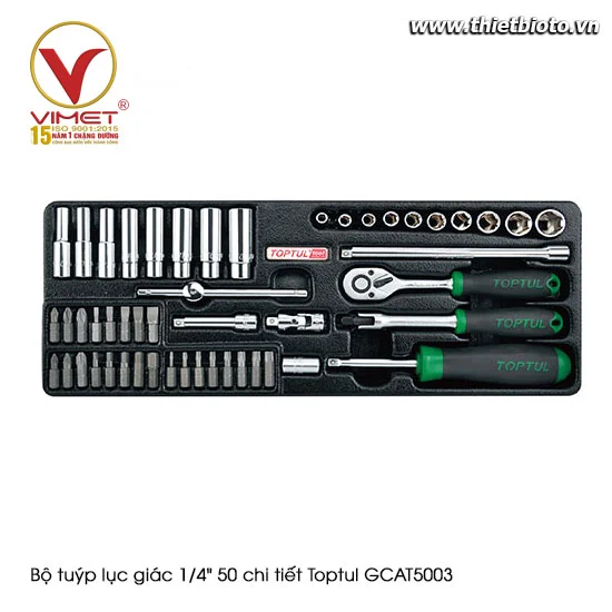 Bộ tuýp lục giác 1/4" 50 chi tiết Toptul GCAT5003