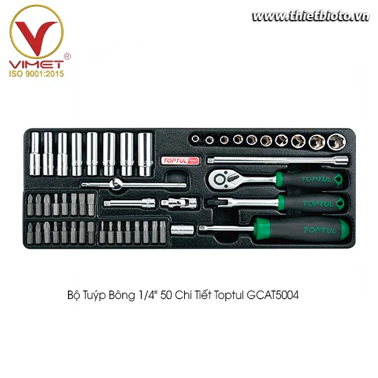 Bộ tuýp bông 1/4" 50 chi tiết Toptul GCAT5004