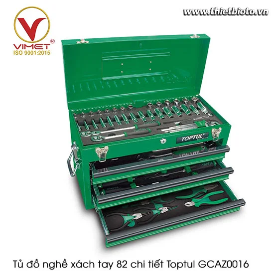 Tủ đồ nghề xách tay 82 chi tiết Toptul GCAZ0016