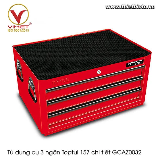 Tủ dụng cụ 3 ngăn Toptul 157 chi tiết TOPTUL GCAZ0032