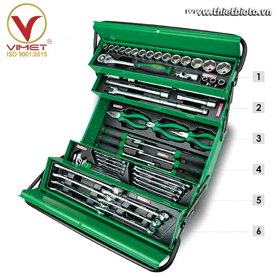 Tủ đồ nghề sách tay 62 chi tiết TOPTUL GCAZ0057