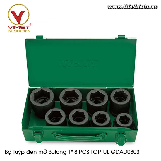 Bộ Tuýp đen mở Bulong 1" 8 PCS TOPTUL GDAD0803