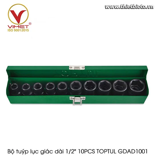 Bộ tuýp lục giác dài 1/2" 10PCS TOPTUL GDAD1001