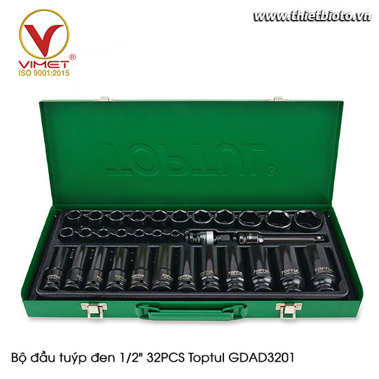 Bộ đầu tuýp đen 1/2 inch 32 món toptul GDAD3201