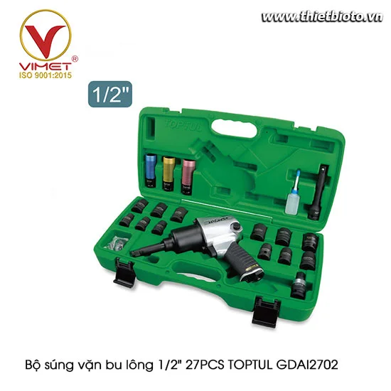 Bộ súng vặn bu lông 1/2" 27PCS TOPTUL GDAI2702